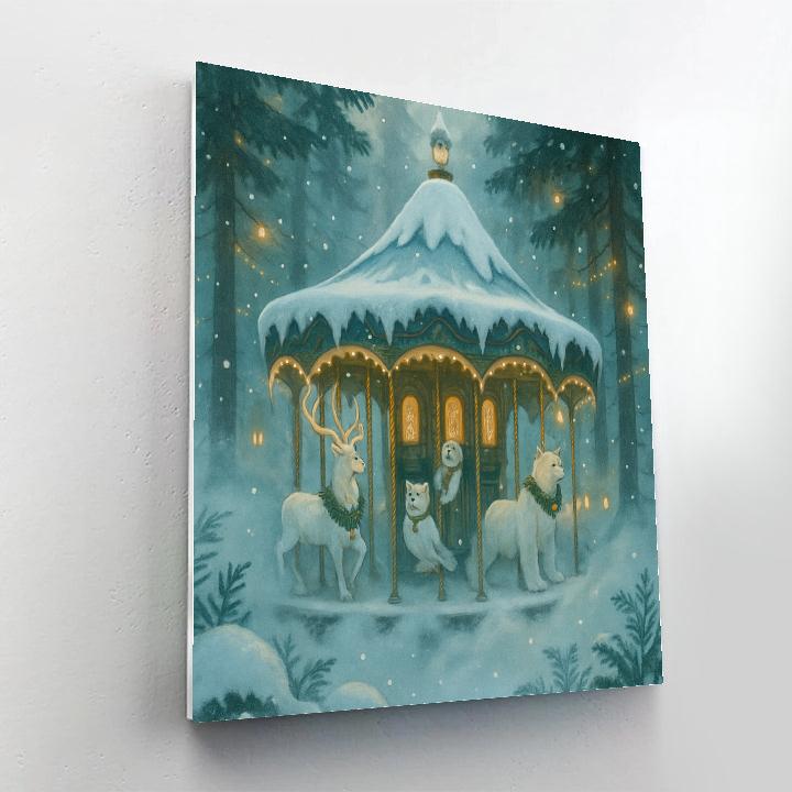 Christmas Carousel In The Cloud Forest Paint by numbers kits