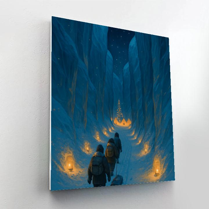 Christmas Lantern Trail Into The Ice Canyon paint by number