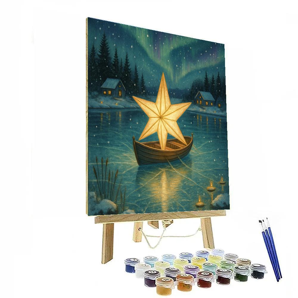 Christmas Starboat On The Frozen Lagoon DIY paint by numbers