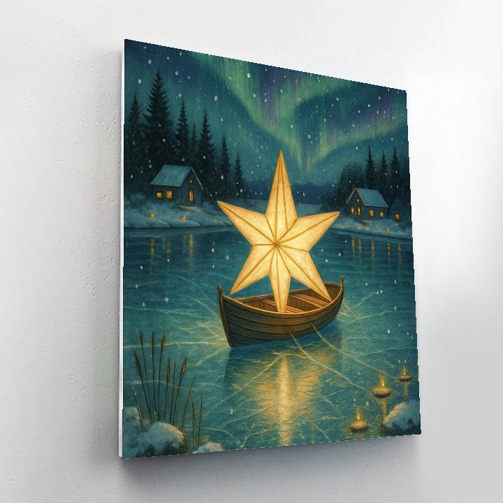 Christmas Starboat On The Frozen Lagoon DIY paint by numbers