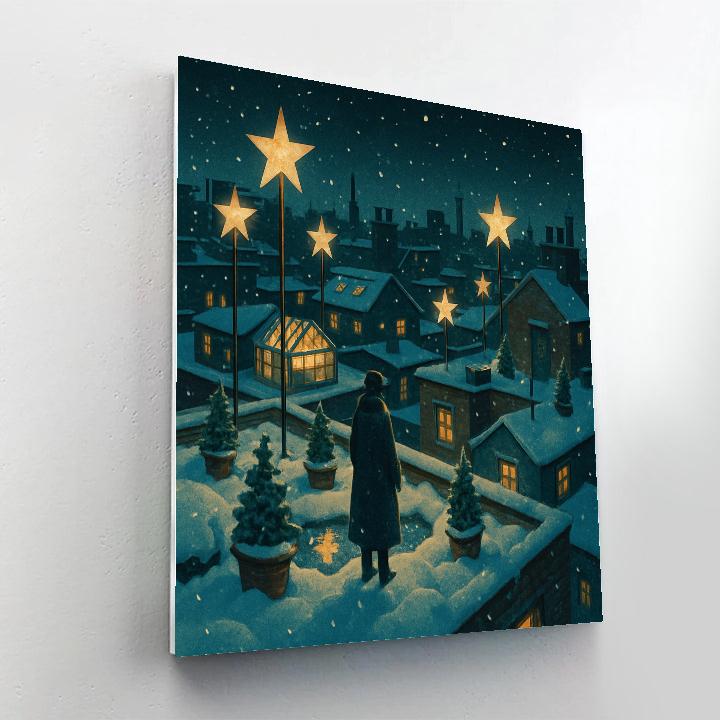 Christmas Star Orchard On The Rooftops painting number kit
