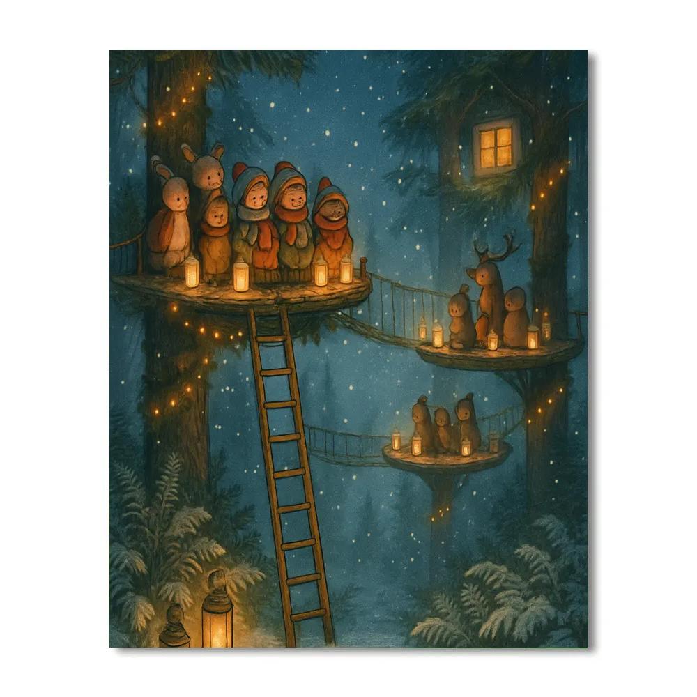 Christmas Choir Loft In The Forest Canopy DIY paint by numbers
