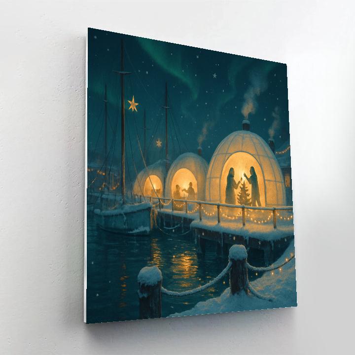 Christmas Harbor Igloos Of Light paint by color