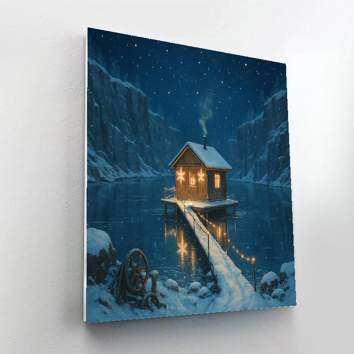 Christmas Star Lantern Cabin In The Quarry Lake paint by color
