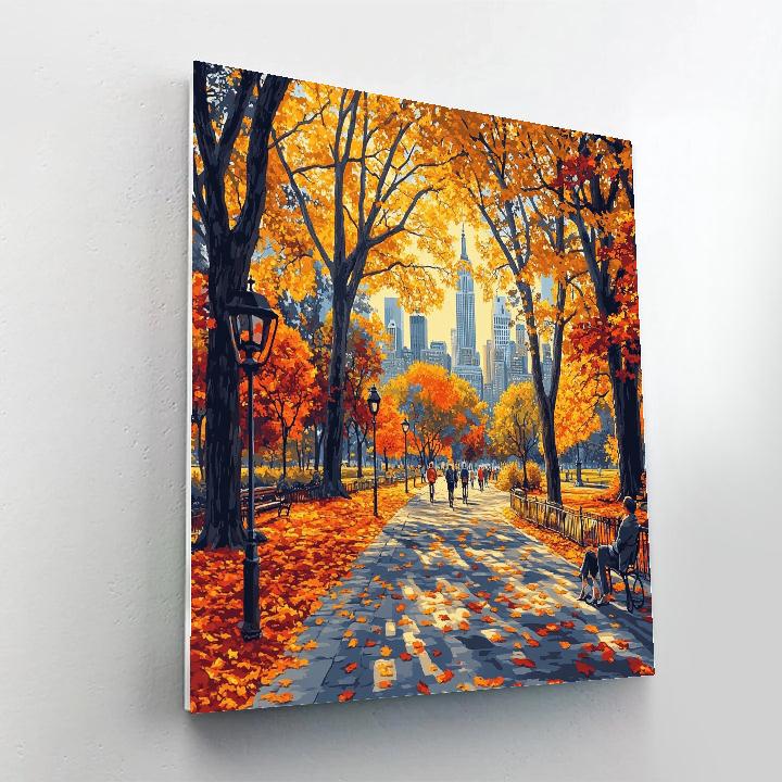 Autumn Trees In Central Park Manhattan New York United States painting number kit
