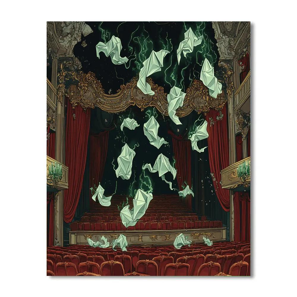 Haunted-Theater Masquerade Of Paper Ghosts paint by number