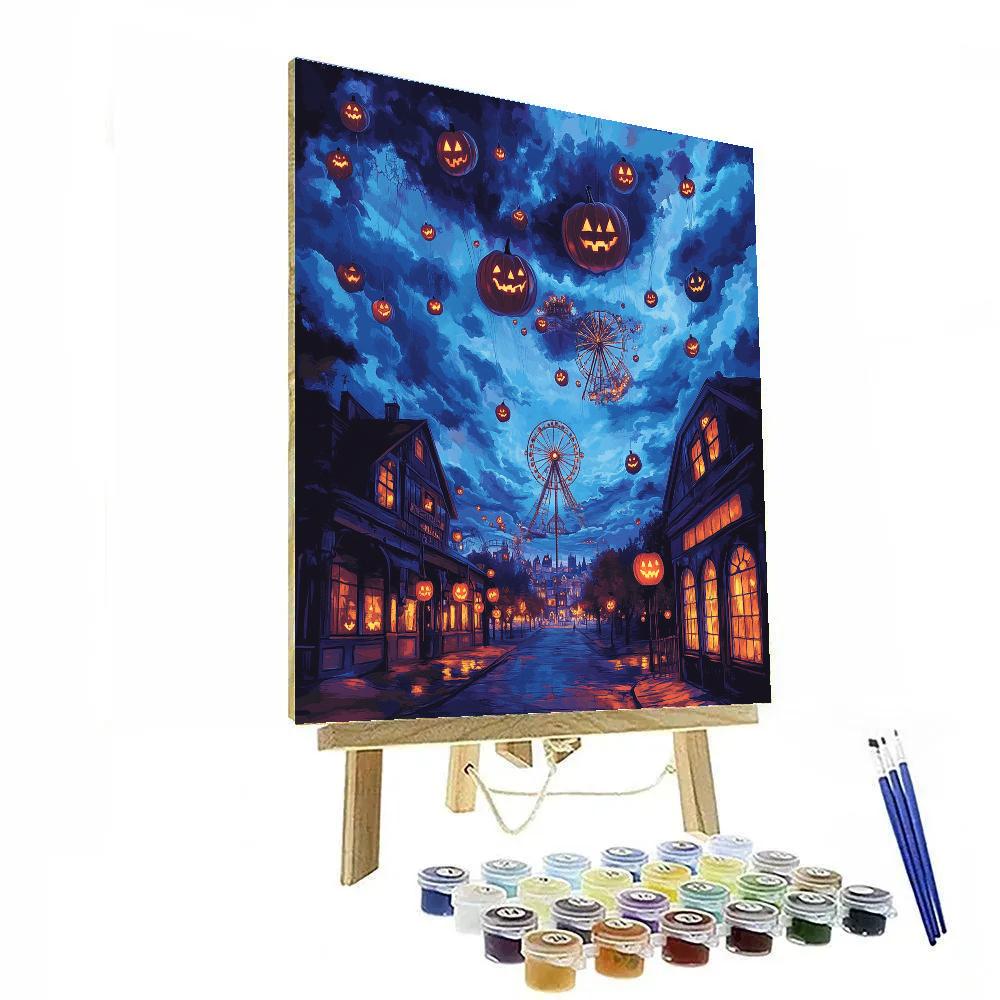 Spooky Carnival Above The Sleeping Town paint by numbers