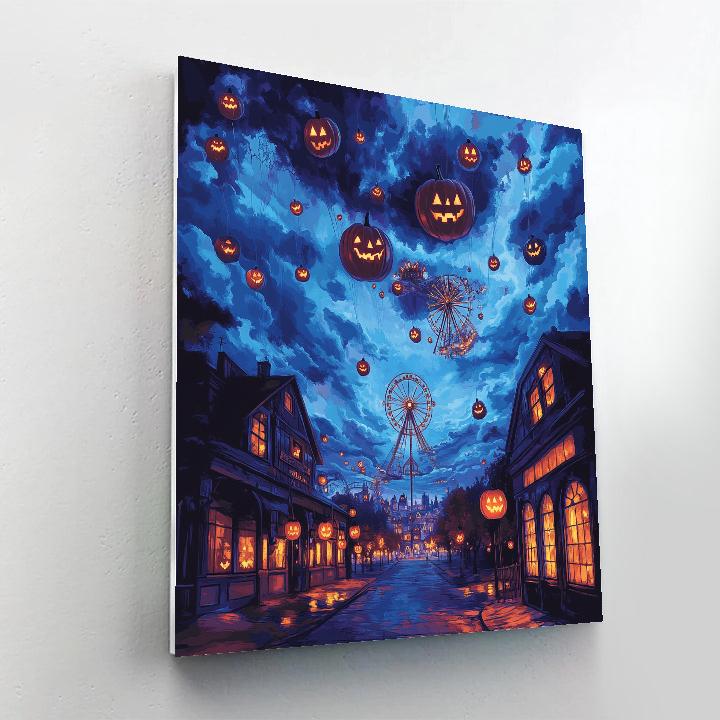 Spooky Carnival Above The Sleeping Town paint by numbers