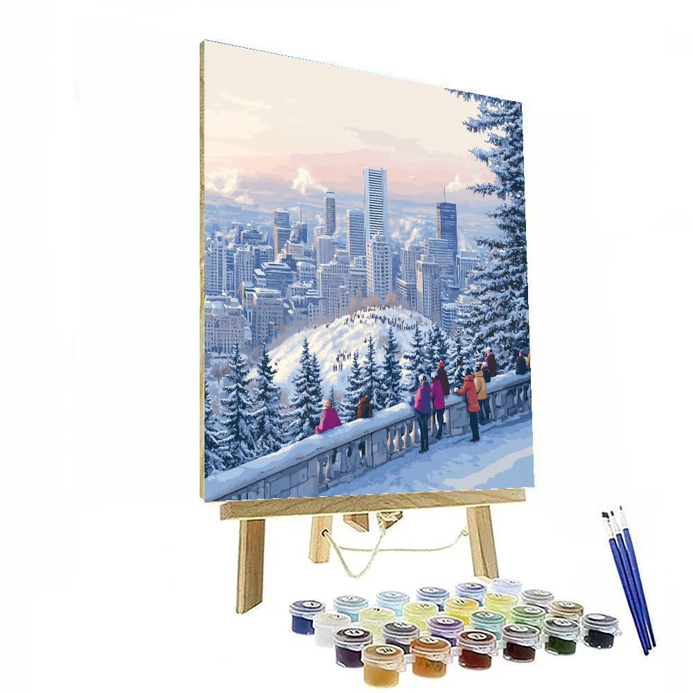Snowy View From Mount Royal Lookout Montreal Canada Paint by numbers kits