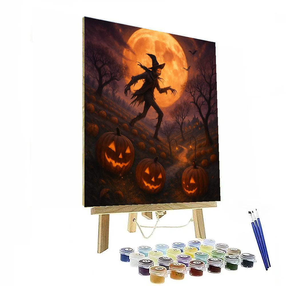 Moonlit Orchard Of Wandering Pumpkins paint by color