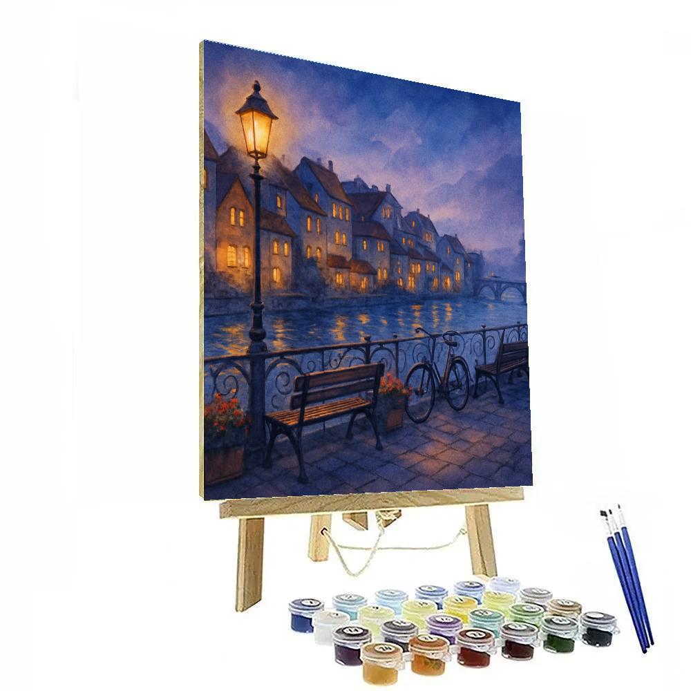 Lantern Evening Over The Little River Quarter paint by color