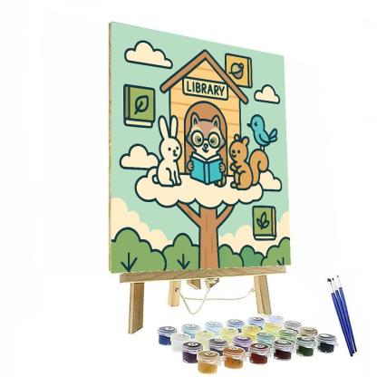 Floating Library In The Sky Forest Number painting