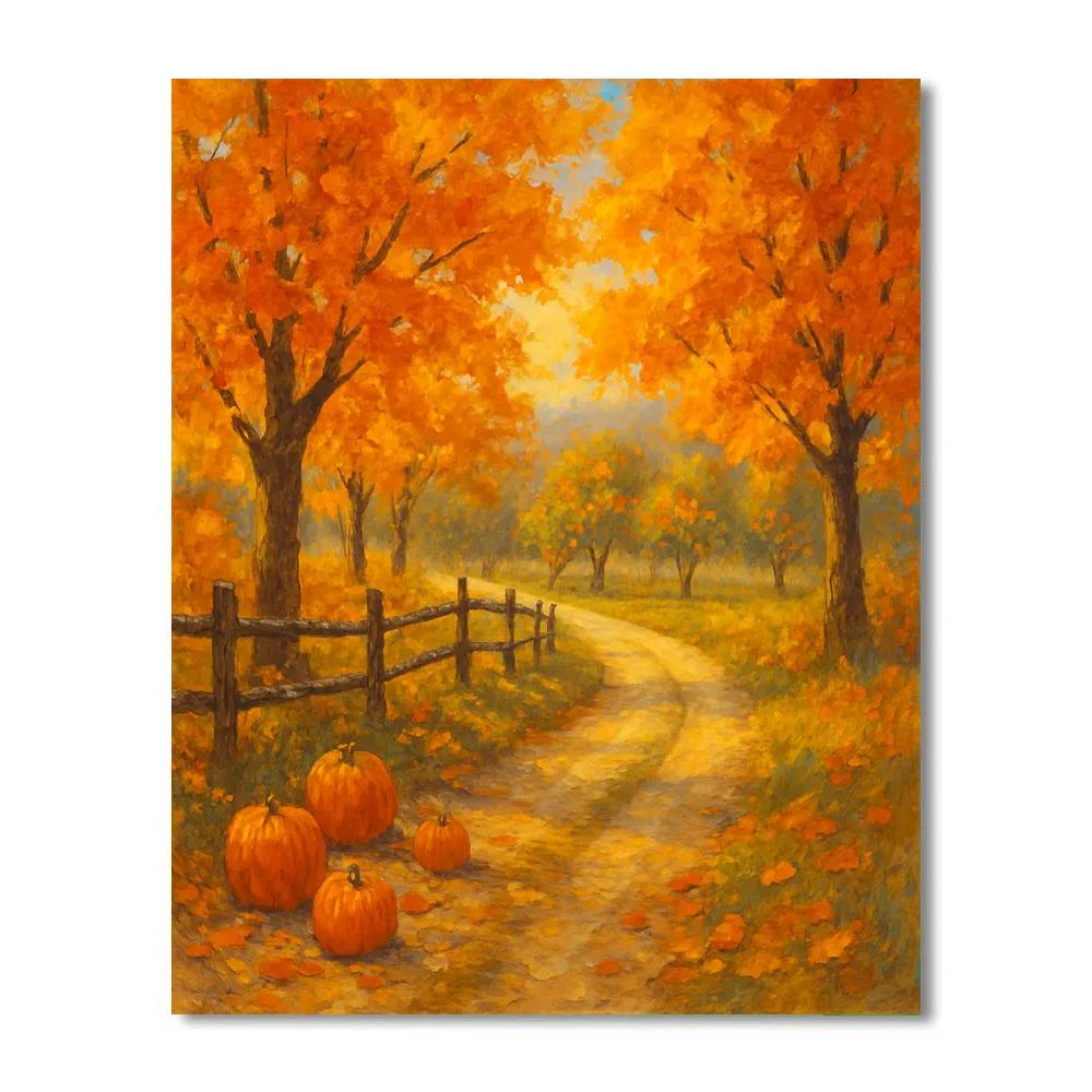 Autumn Lane To The Hidden Orchard Paint by numbers kits