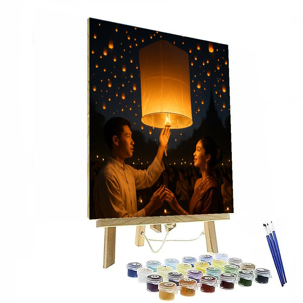 Lantern Release At Yi Peng Festival In Chiang Mai Paint by numbers kits