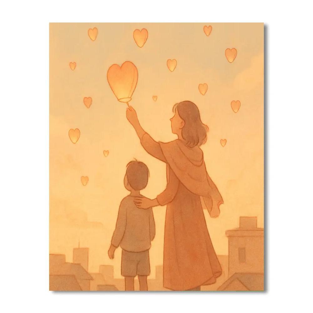 Sunrise Rooftop Wishes For Mom paint by number