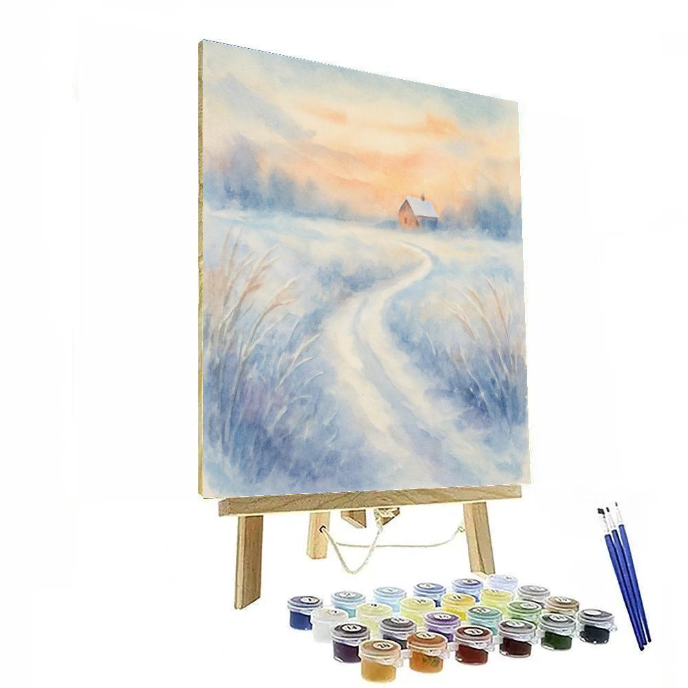 Sunrise Over The Frosted Meadow Path Painting by numbers kit