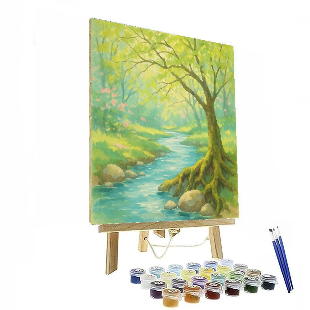 Crystal Brook In The Spring Glen paint by color