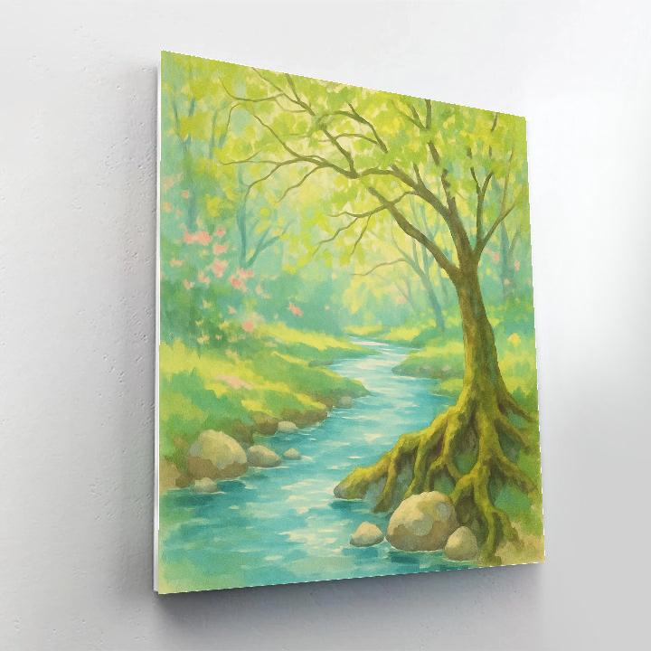 Crystal Brook In The Spring Glen paint by color