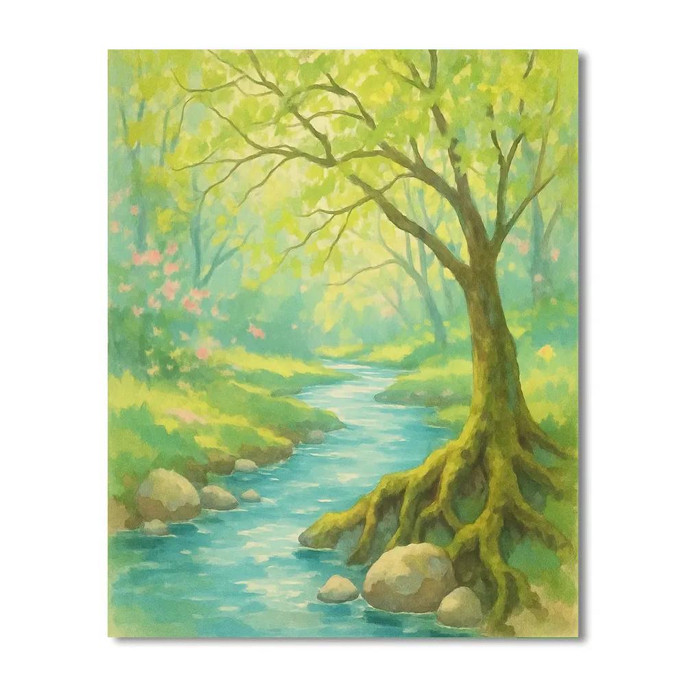 Crystal Brook In The Spring Glen paint by color