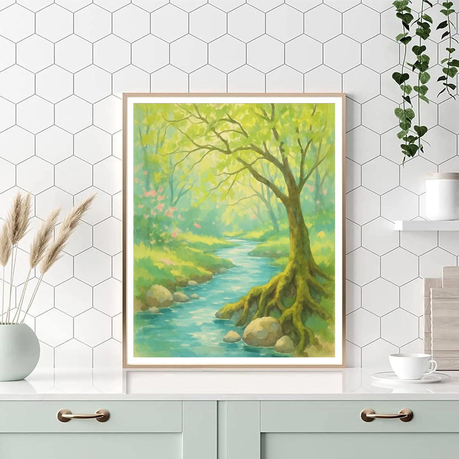 Crystal Brook In The Spring Glen paint by color