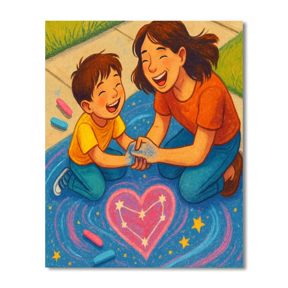 Milky Way Sidewalk Chalk With Mom paint by color