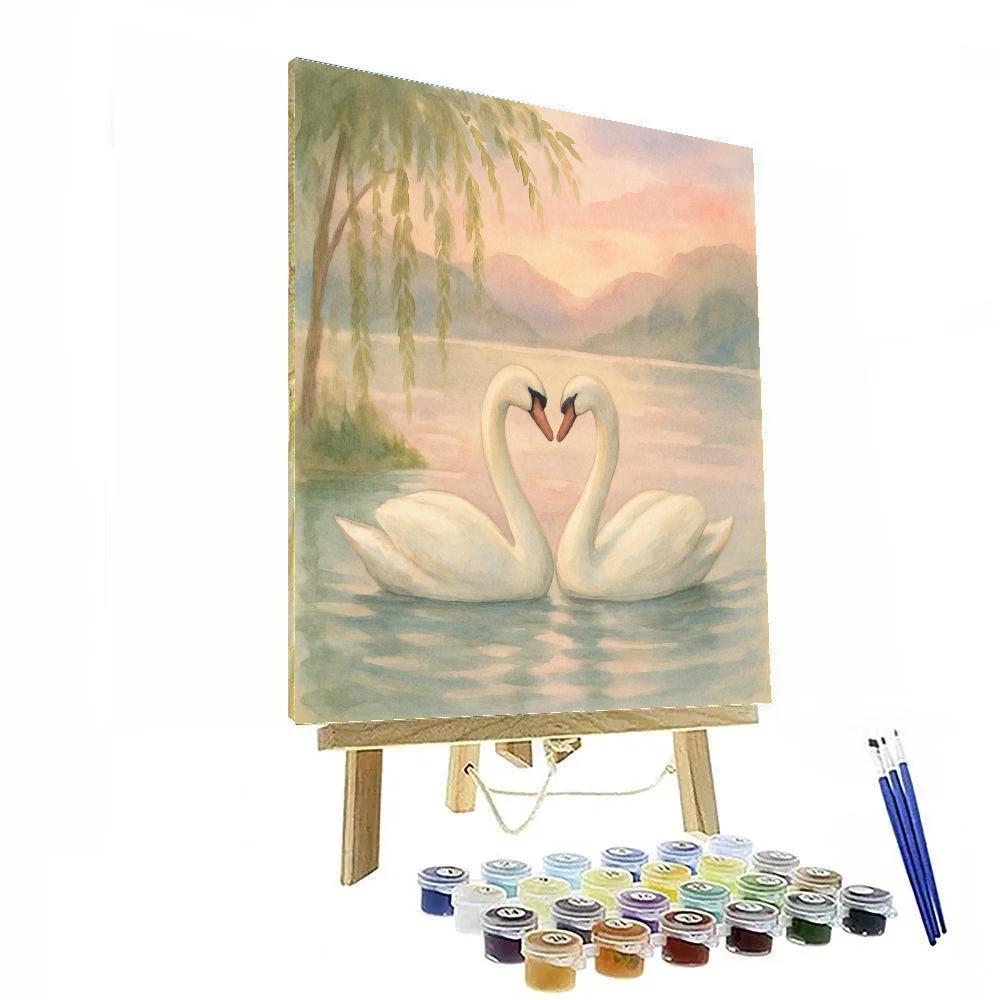 Swans In Lavender Evening Cove Paint by numbers art