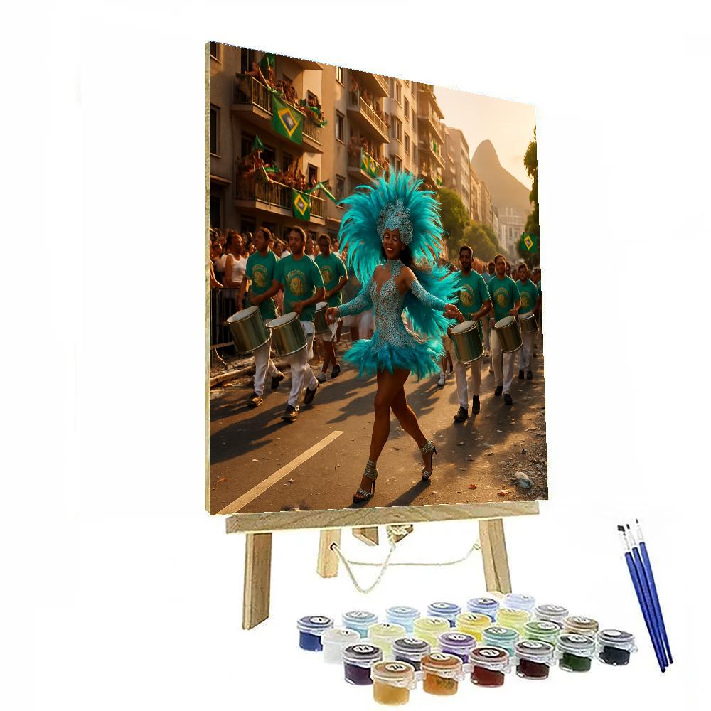 Rio Carnival Samba School Rehearsal Street paint by number