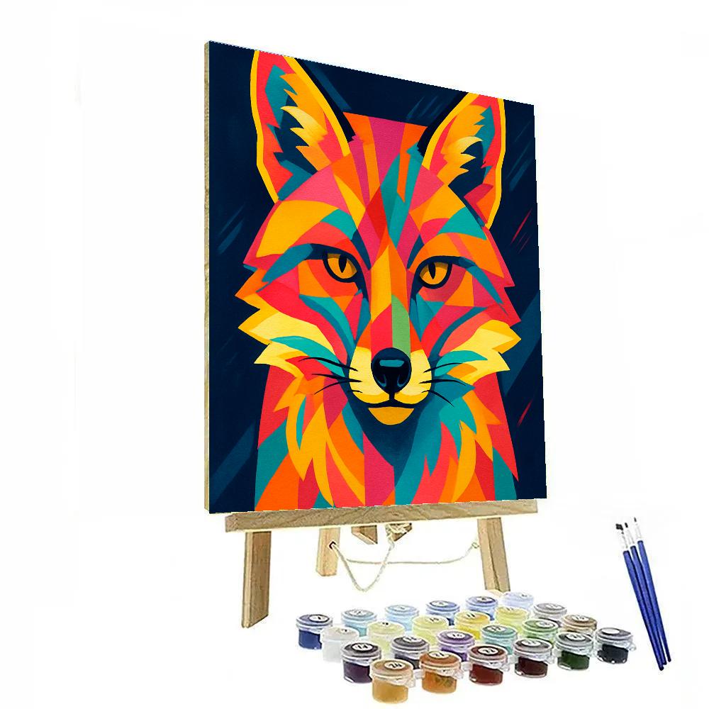 Neon Mirage Fox DIY paint by numbers