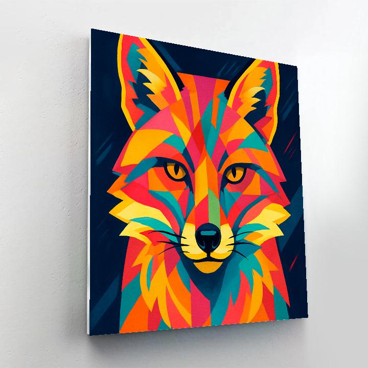 Neon Mirage Fox DIY paint by numbers
