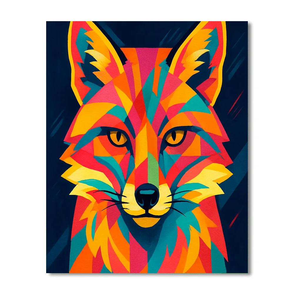 Neon Mirage Fox DIY paint by numbers