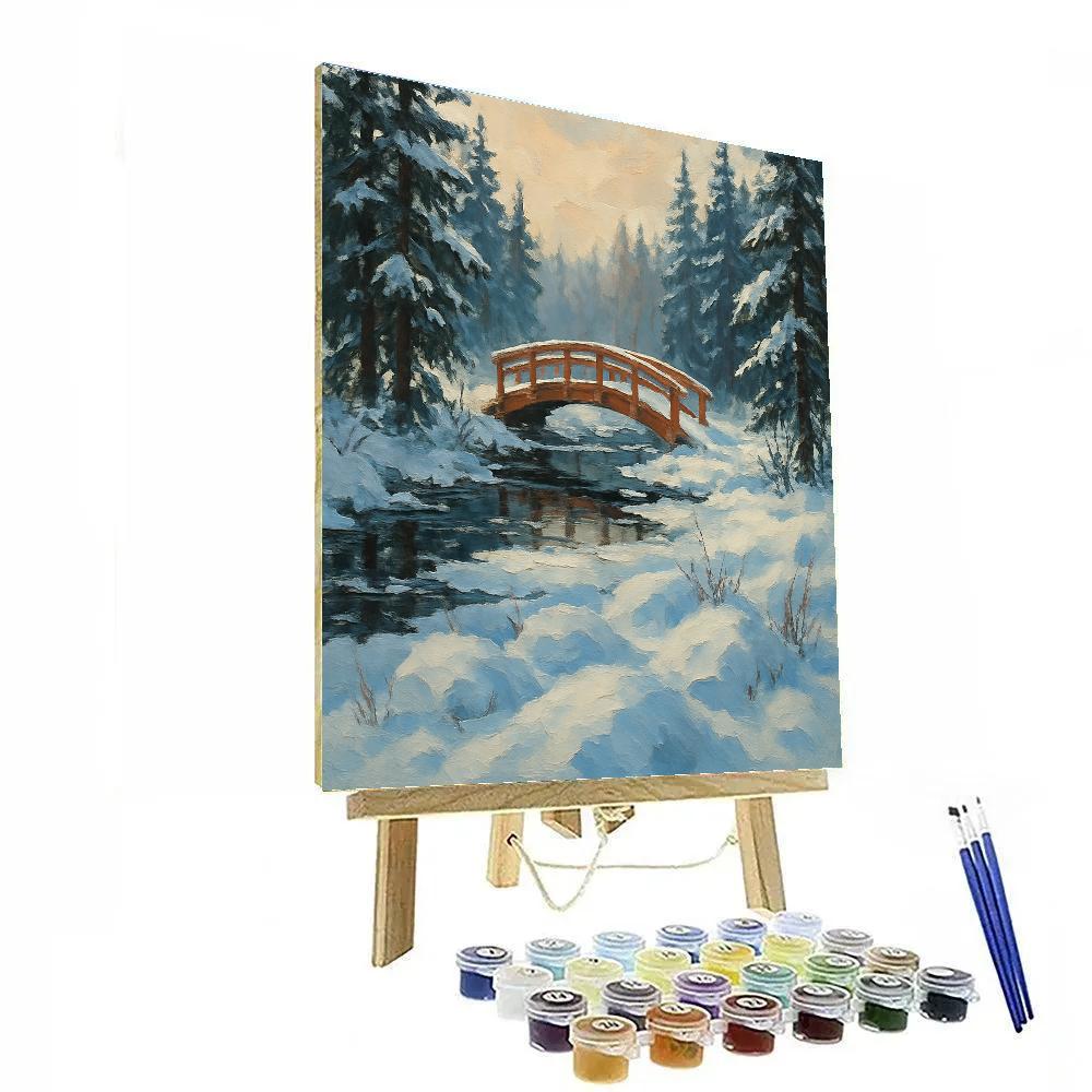 Snowlight Over The Cedar Bridge Painting by numbers kit