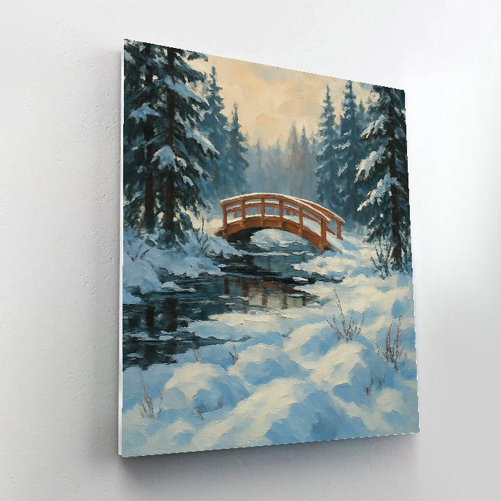 Snowlight Over The Cedar Bridge Painting by numbers kit