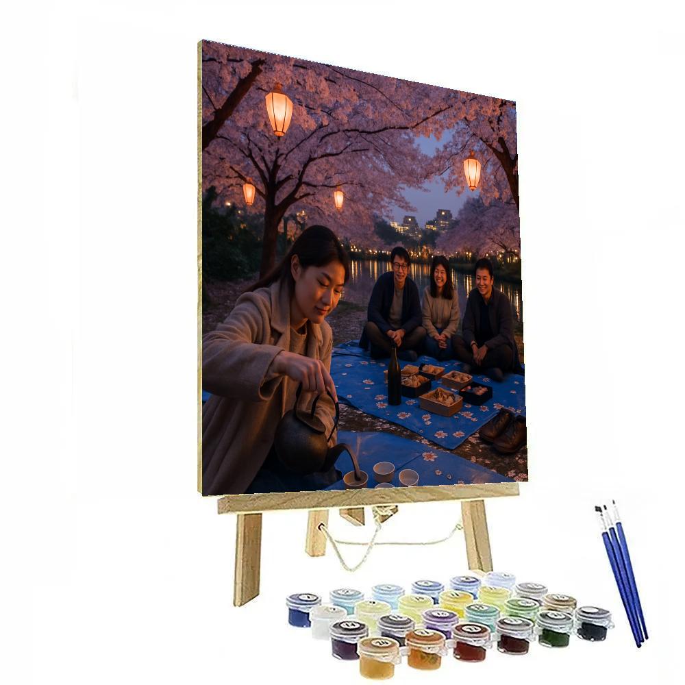 Cherry Blossom Hanami Picnic In Ueno Park paint by numbers