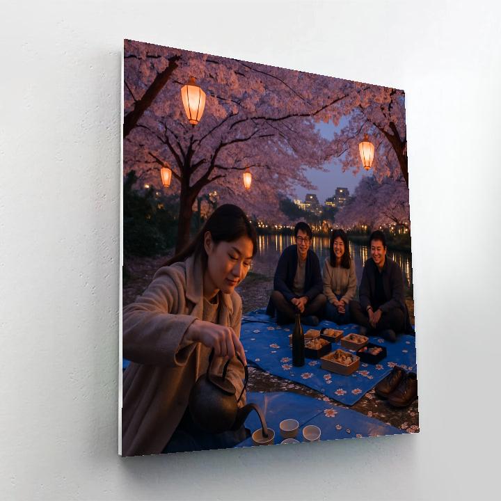 Cherry Blossom Hanami Picnic In Ueno Park paint by numbers