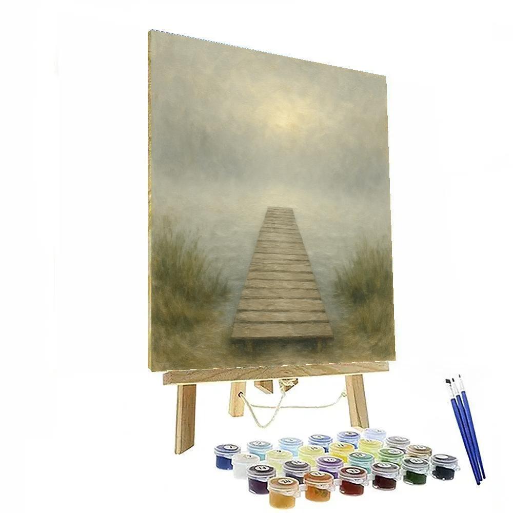 Foggy Morning Dock On Quiet Bay Numbered painting kits