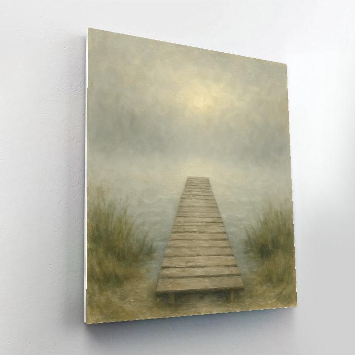 Foggy Morning Dock On Quiet Bay Numbered painting kits