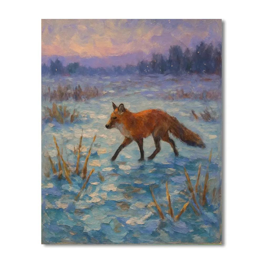 Fox Crossing The Crystal Marsh painting number kit