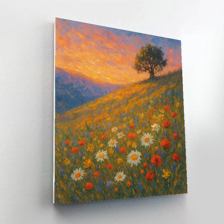 Wildflower Ridge At Evening Glow Painting by numbers kit