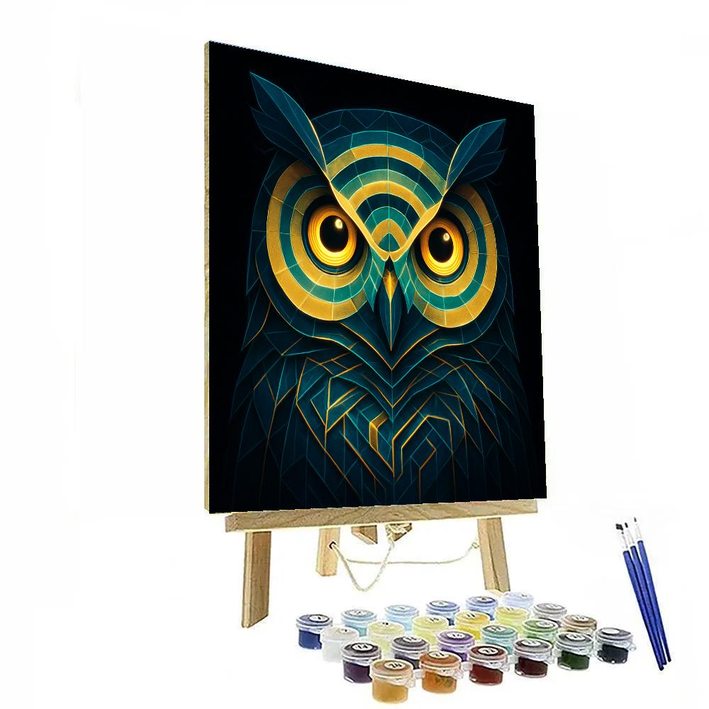 Luminous Labyrinth Owl paint by numbers
