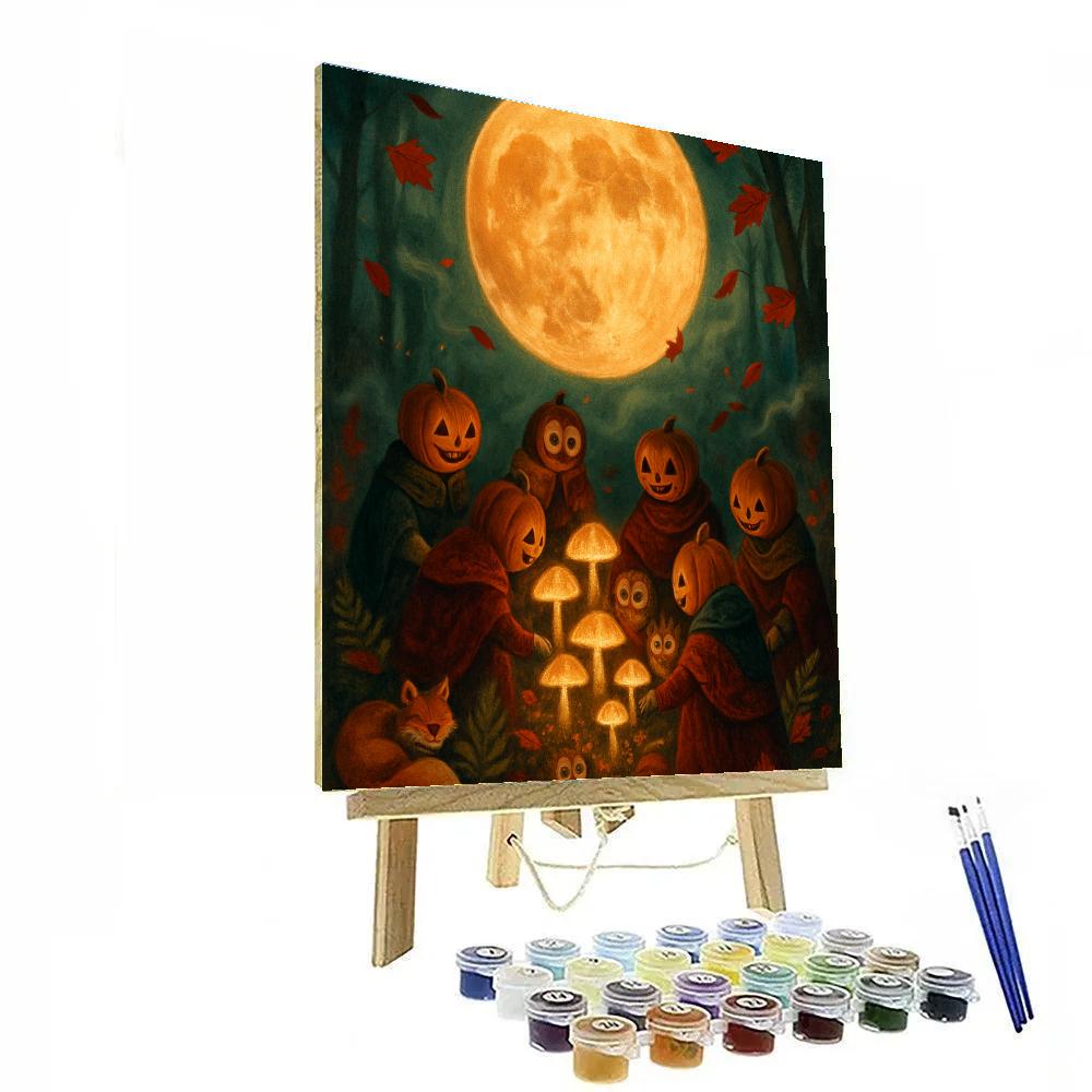 Harvest Moon Mushroom Gathering Numbered painting kits