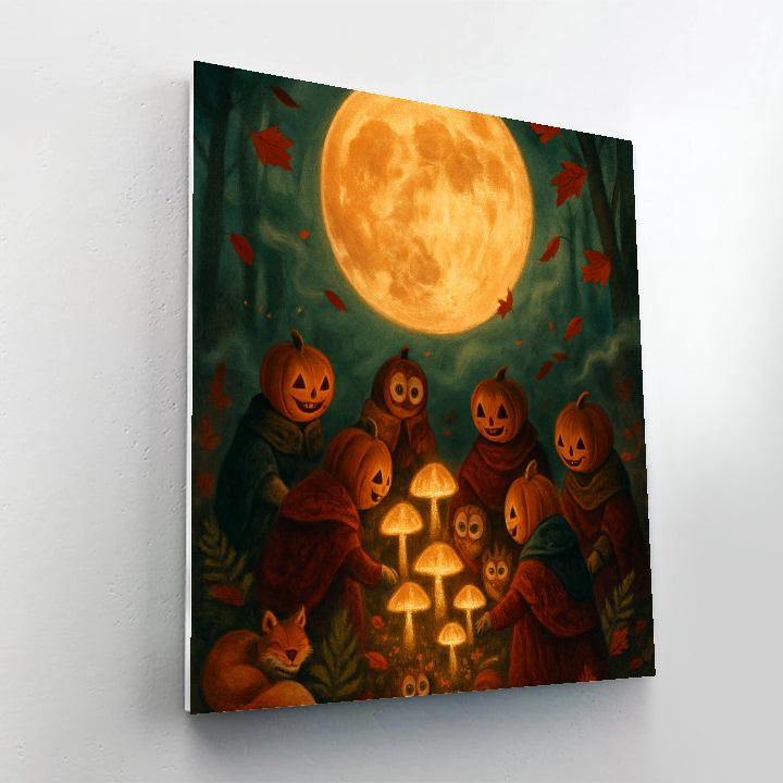 Harvest Moon Mushroom Gathering Numbered painting kits