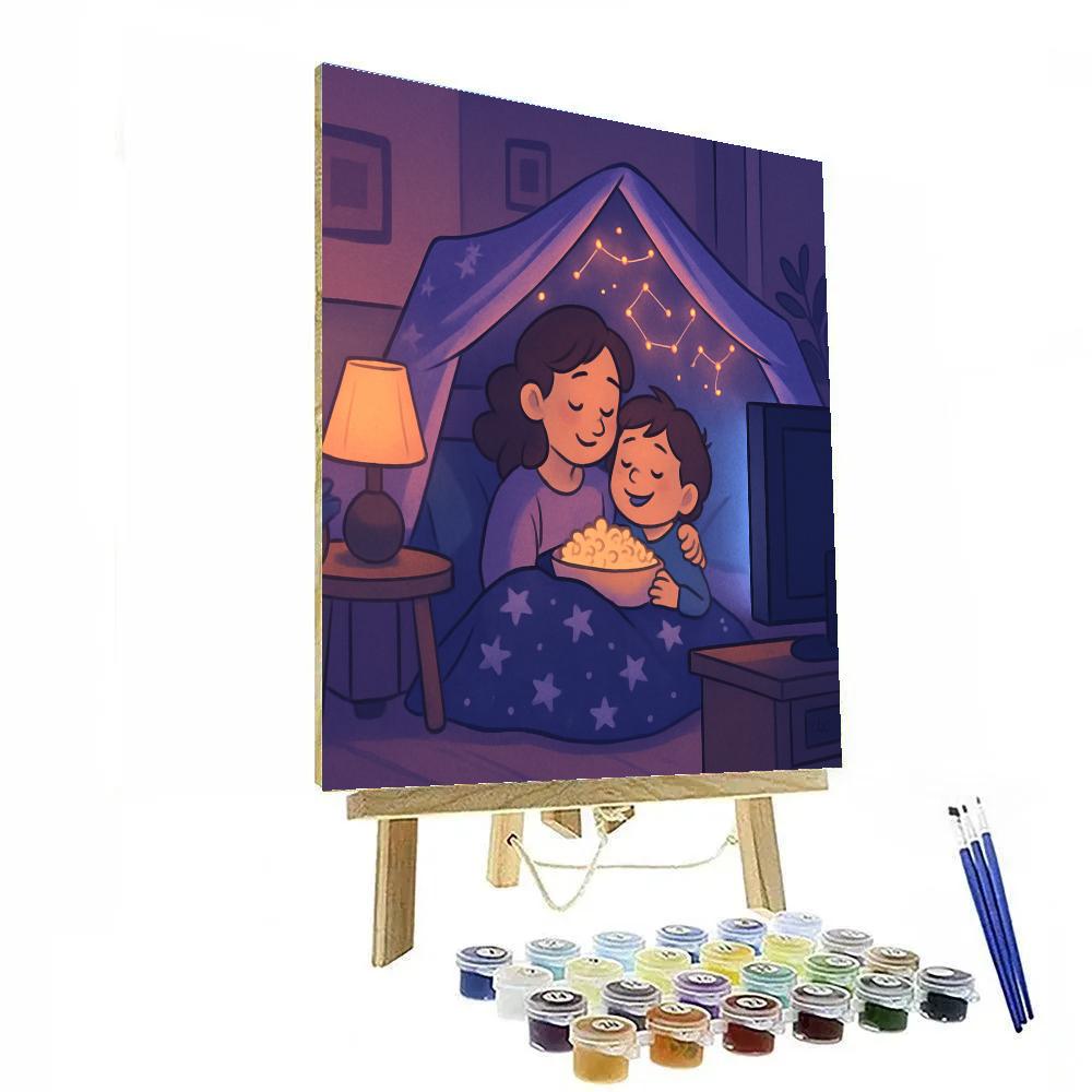 Constellation Pillow Fort Movie Night paint by numbers
