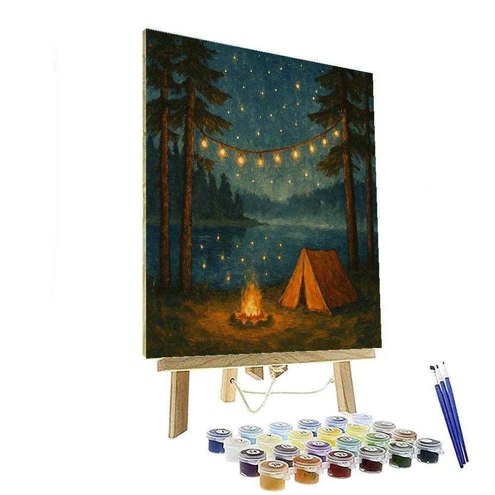 Star Lanterns Over Lakeside Camp DIY paint by numbers