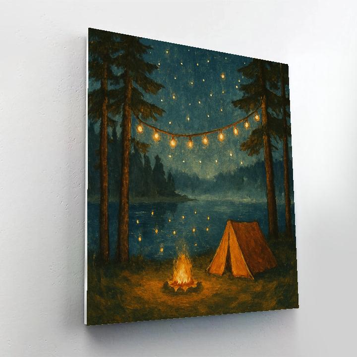 Star Lanterns Over Lakeside Camp DIY paint by numbers