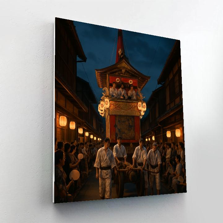 Gion Matsuri Evening Parade In Kyoto Numbered painting kits