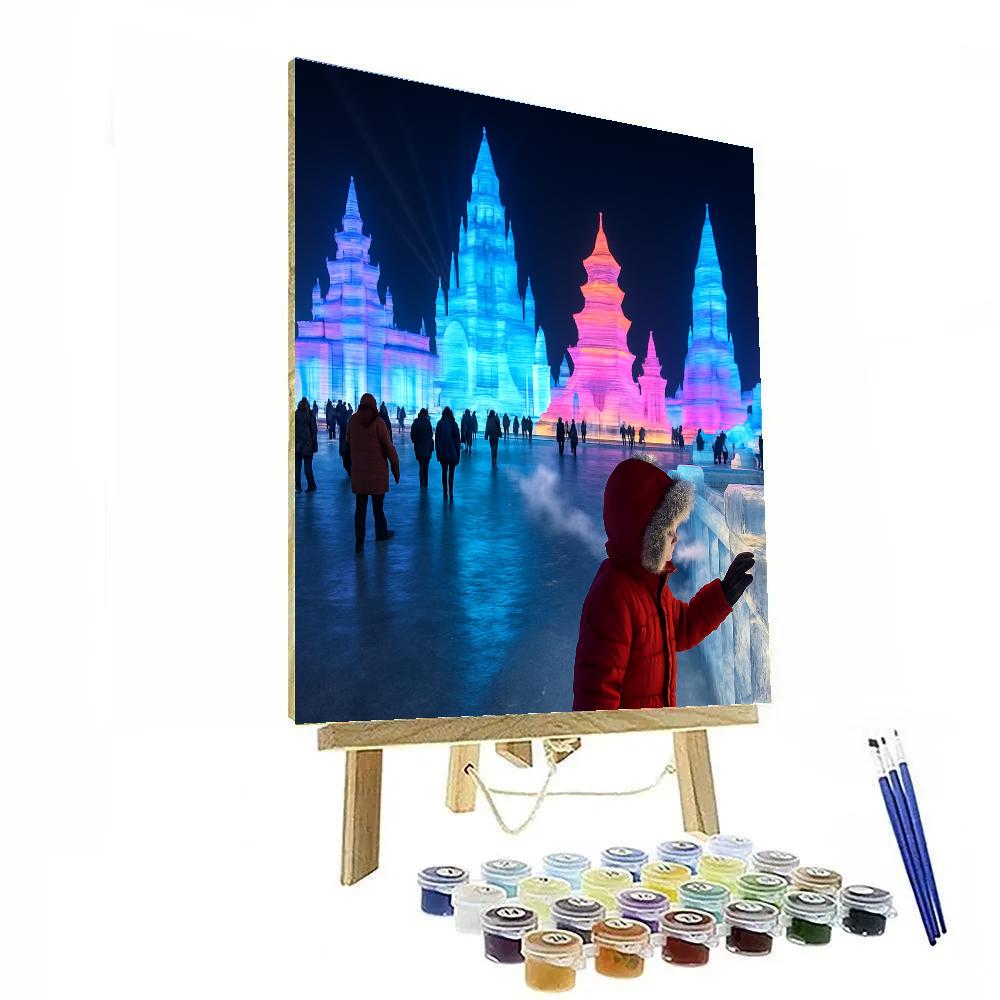 Harbin Ice And Snow Festival Night Sculptures Painting by numbers kit