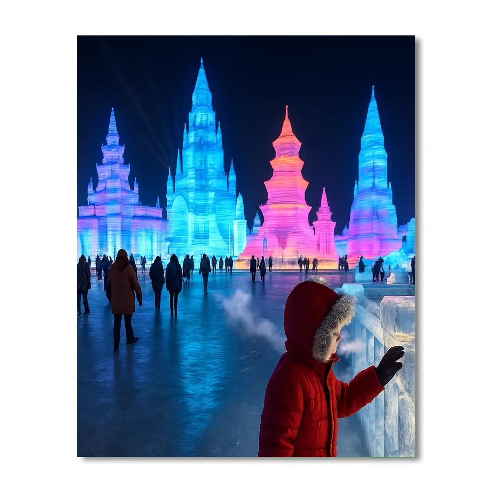 Harbin Ice And Snow Festival Night Sculptures Painting by numbers kit