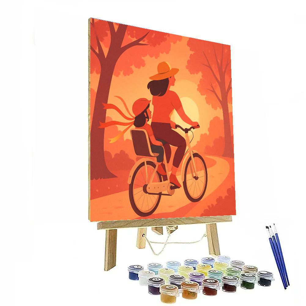 Comet Trail Bike Ride With Mom paint by number