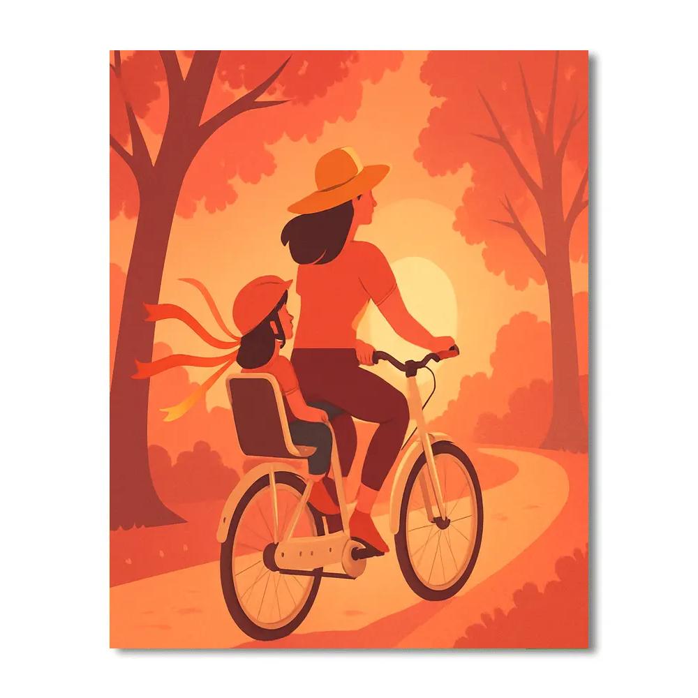 Comet Trail Bike Ride With Mom paint by number