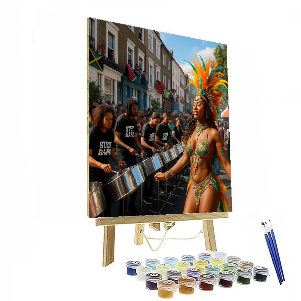 Notting Hill Carnival Steel Drum Street Band Number painting